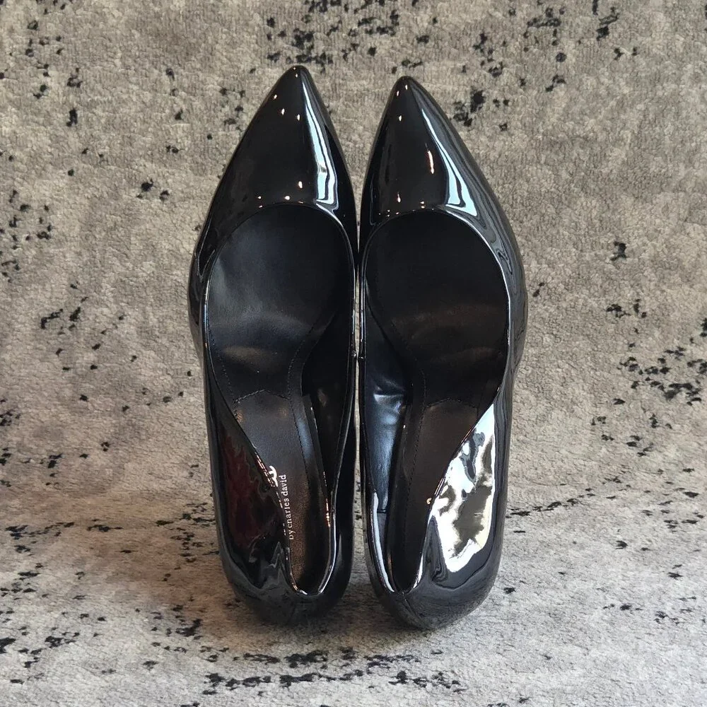 Charles by Charles David Pact Black Patent Pumps Stilettos 13 - Picture 6 of 9